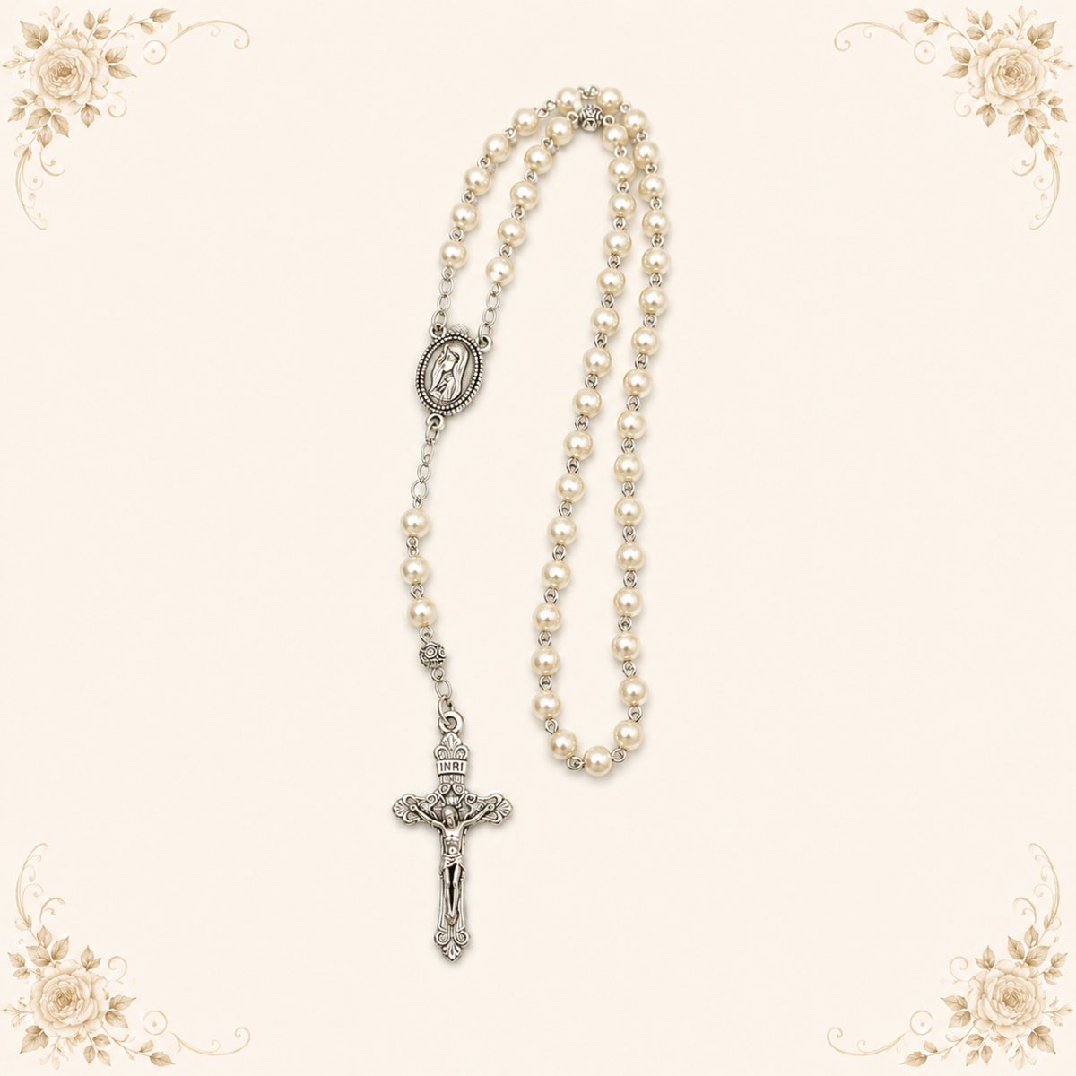 Rosario in perla bianca